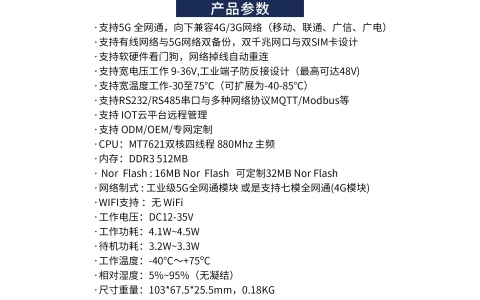 YLX-M21L2S    5G工业路由器(单模双卡 无WIFI）