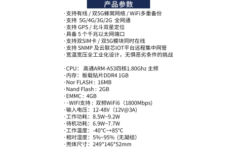 YLX-X2Q60  5G双卡工业网关