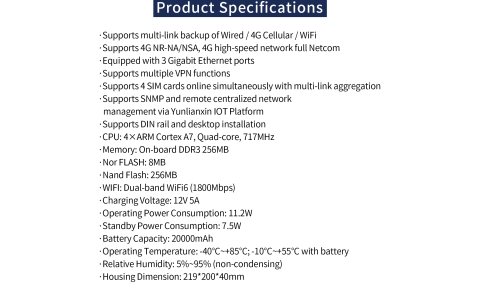 YLX-X4 4G Bandwidth 4 SIM Bonding Router